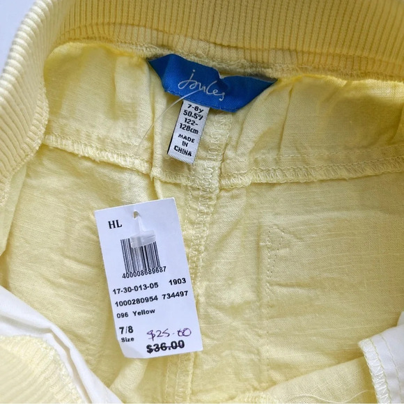 NWT Joules Boys Yellow Pull On Shorts Size 7 - 8 - Picture 7 of 9